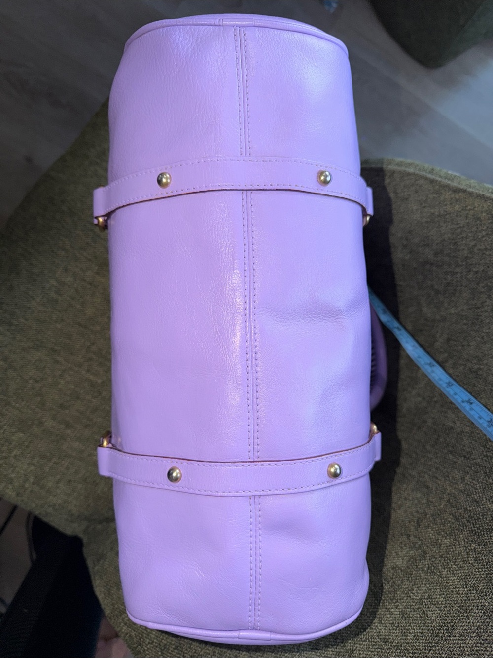 Dooney & Bourke CUSTOM Lavender Leather Satchel with Gold Hardware - Picture 16 of 16